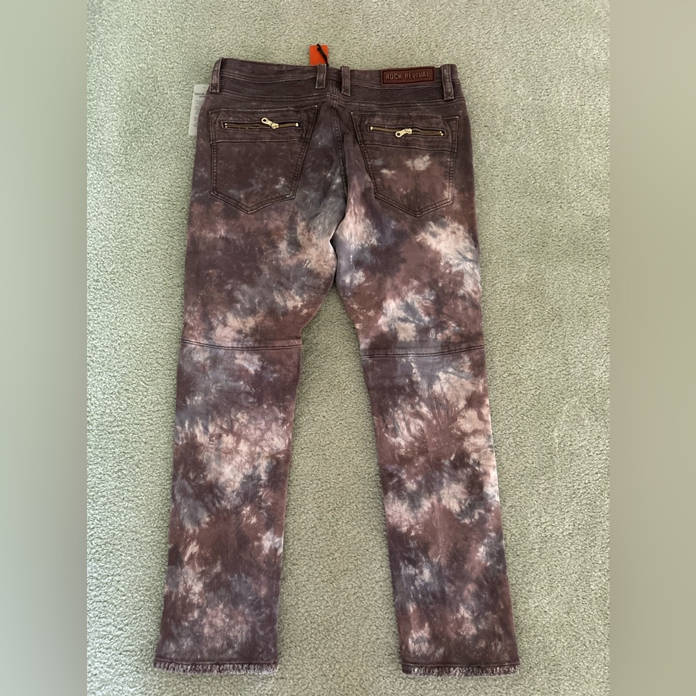 Rock Revival Moto Daviday Distressed Jeans size 36x32 - Picture 4 of 14